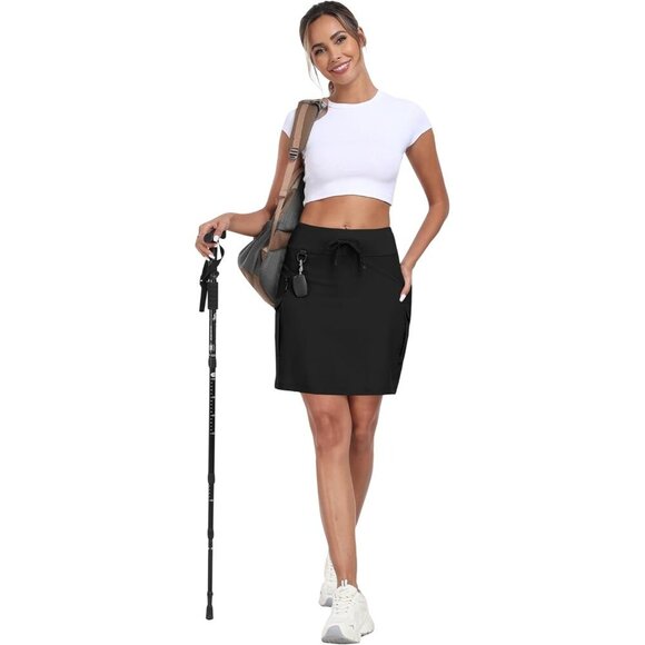 MoFiz Womens 18" Hiking Cargo Skort Athletic Skirt High Waist Golf Dressy Casual - Picture 7 of 7